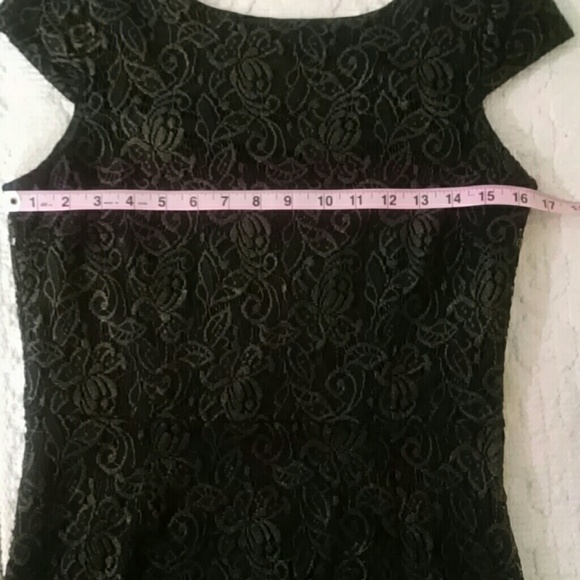 ESPIRT black dress w black overlay w gold highligh - Picture 3 of 6